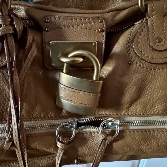 Chloe Brown and Gold Satchel with Vintage Appeal - Picture 11 of 12